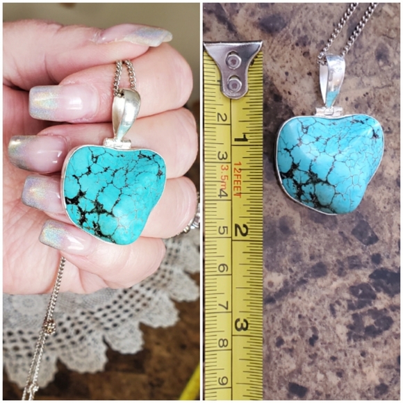 Genuine Huge Santa Rosa Turquoise Pendant - Picture 5 of 6